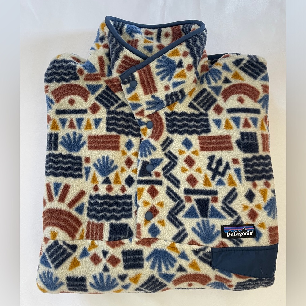 Patagonia Synchilla Snap-T Pullover Men's XL Protected Peaks Multi Big Oatmeal - Picture 12 of 12